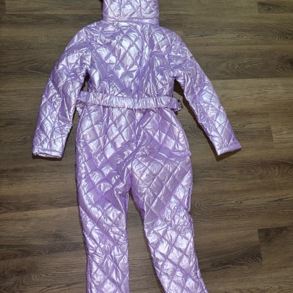 Quilted One-piece Metallic Purple SnowSuit New - Picture 6 of 7